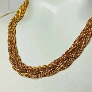 Gold Braided Choker Necklace
